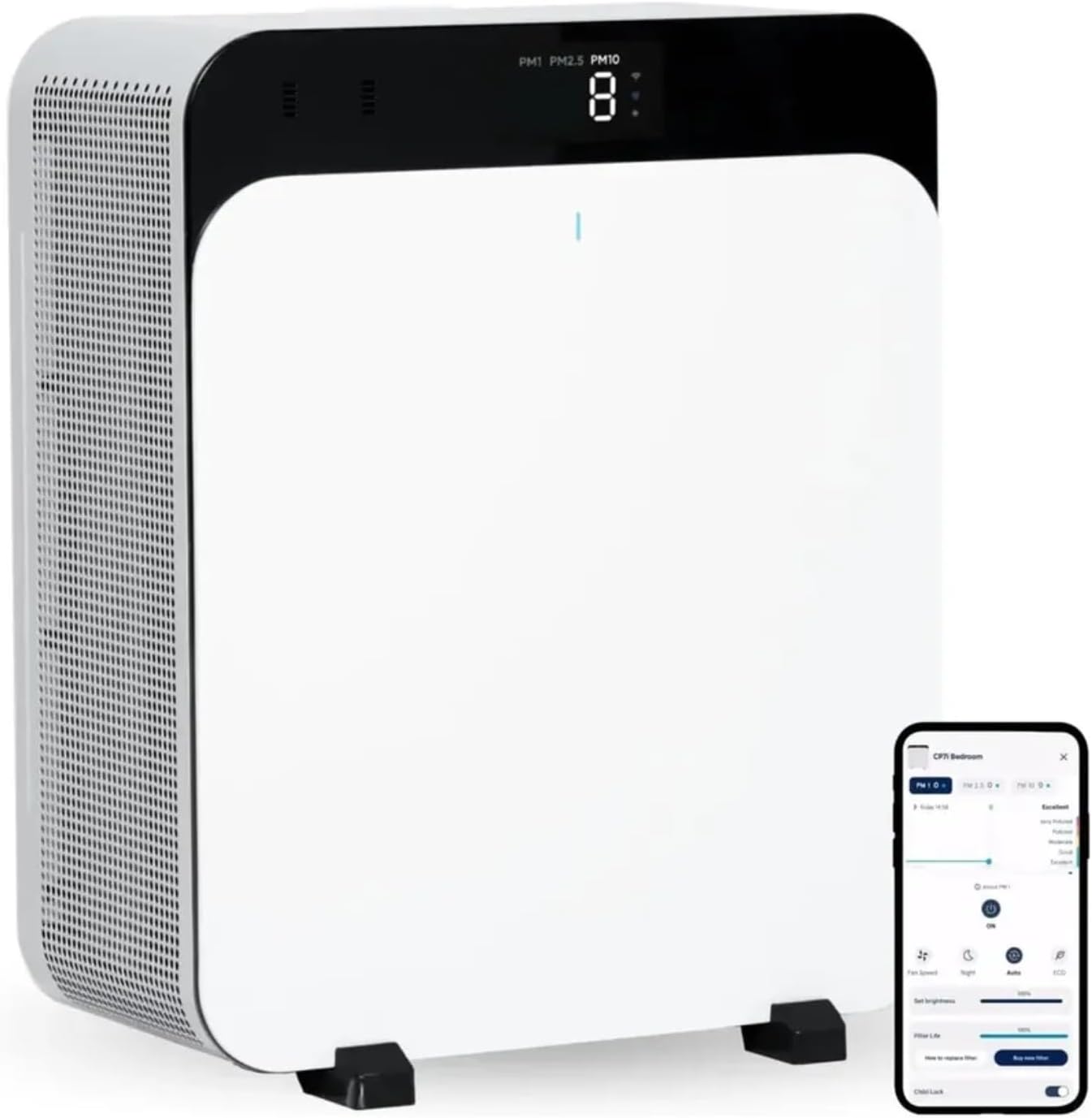 BLUEAIR Classic Pro CP7i Premium Air Purifier for Rooms up to 131m² Ideal for Animal Allergens, Viruses, Bacteria